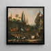 Paisaje con ciervos y aves exóticas - Abraham Jansz Begeyn — cuadro enmarcado en la pared