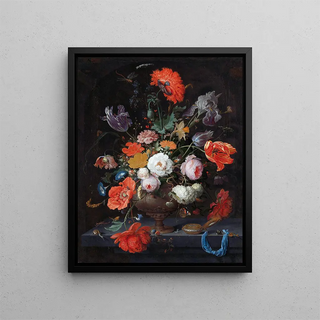 Abraham Mignon - Still Life with Flowers and a Watch.webp