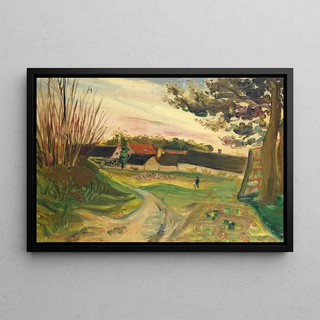 Abraham Mintchine - Promeneurs devant une ferme.webp