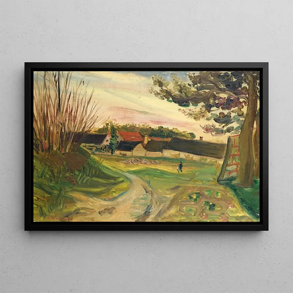 Abraham Mintchine - Promeneurs devant une ferme.webp