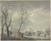 paisaje de invierno, patinaje sobre el canal, un hussardo abraza a una chica que sostiene una bebida - Abraham Teerlink — vista de la obra