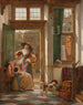 Un vendedor de cerezas en la puerta - Abraham van Strij — vista de la obra
