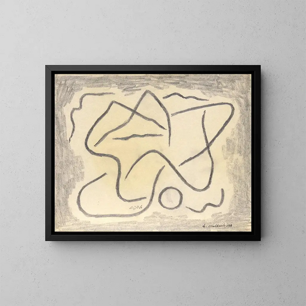 Abstracción de las líneas rítmicas - Abraham Walkowitz — cuadro enmarcado en la pared