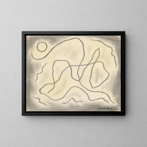 Líneas rítmicas en la abstracción - Abraham Walkowitz — cuadro enmarcado en la pared