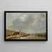 La Gran Galería del Louvre con la puerta Nueva y la torre de Madera - Abraham de Verwer — cuadro enmarcado en la pared