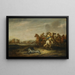 Una batalla de caballería - Abraham van der Hoef — cuadro enmarcado en la pared