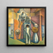 Surrealist abstraction painting without title - Benjamin F Berlin — framed artwork on a wall