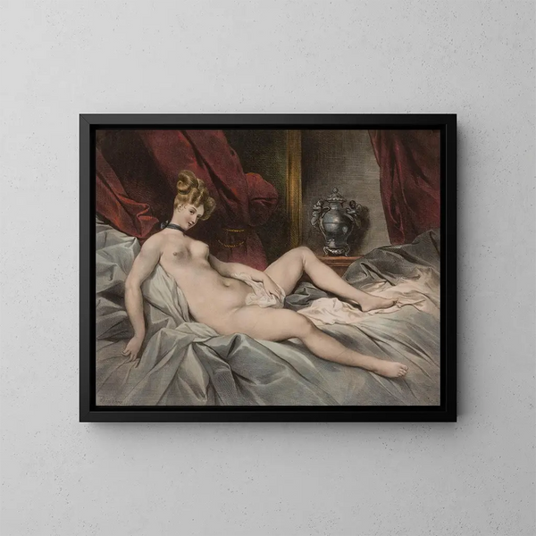 La femme à l'ombrelle - Achille Devéria — framed artwork on a wall