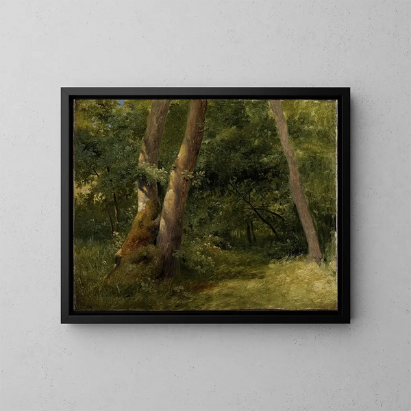 Interior Forest Painting - Achille Etna Michallon — framed artwork on a wall
