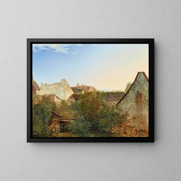 Vista de las casas de los suburbios de Viena, Beatrixgasse - Adalbert Stifter — cuadro enmarcado en la pared