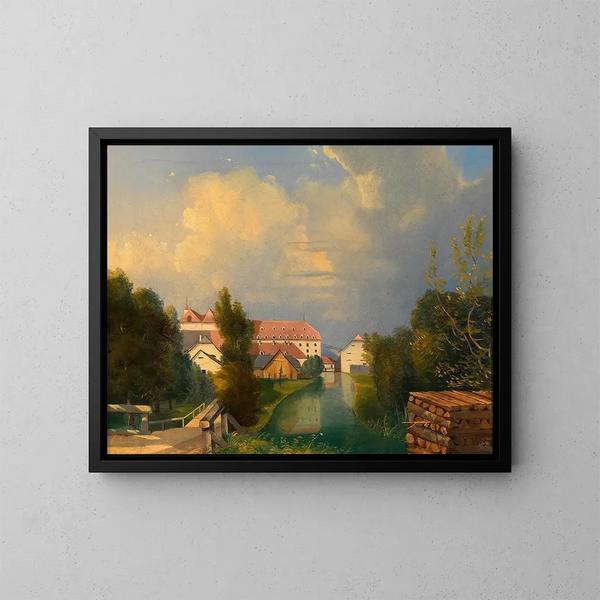 Jardín de la fábrica en Schwadorf - Adalbert Stifter — cuadro enmarcado en la pared