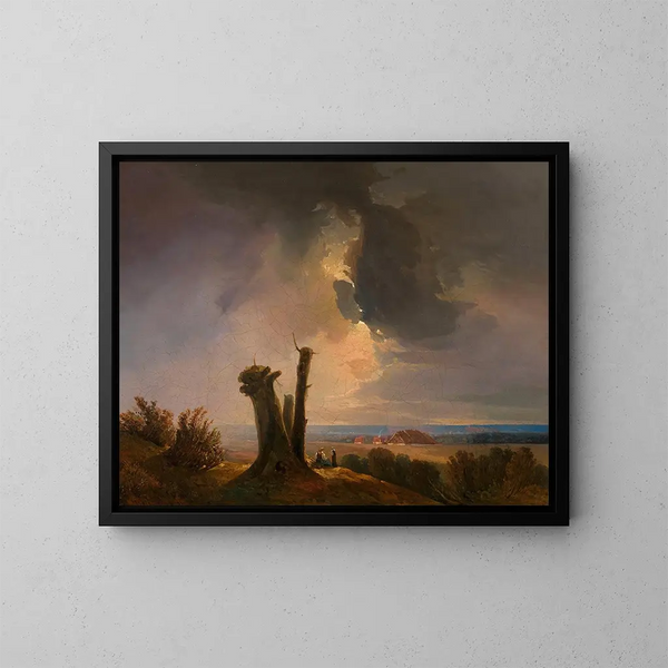 Paisaje del oeste de Hungría, vista desde el Leithagebirge - Adalbert Stifter — cuadro enmarcado en la pared
