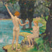 Adam y Eva paraíso - Ludwig von Hofmann — vista de la obra