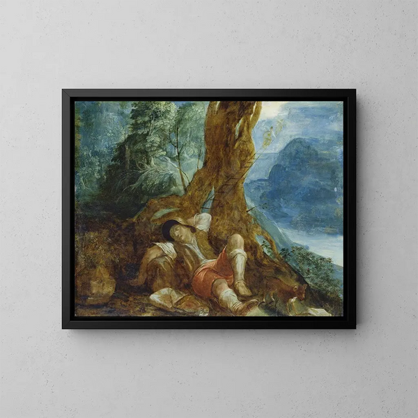 El sueño de Jacob - Adam Elsheimer — cuadro enmarcado en la pared