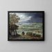 El Castillo Nuevo de Saint-Germain-en-Laye y los jardines vistos desde la orilla derecha del Sena - Adam Frans van der Meulen — cuadro enmarcado en la pared