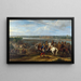 Louis XIV atravesando en los Países Bajos en Lobith - Adam Frans van der Meulen — cuadro enmarcado en la pared