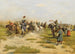 caballos llegando a un pueblo - Adam Kazimierz Ciemniewski — vista de la obra
