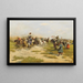 caballos llegando a un pueblo - Adam Kazimierz Ciemniewski — cuadro enmarcado en la pared