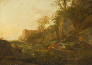 Adam Pynacker - A mountainous landscape with cattle.webp