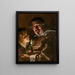 a Mature Man and Young Boy Holding a Glass of Wine by Candlelight - Adam de Coster — framed artwork on a wall