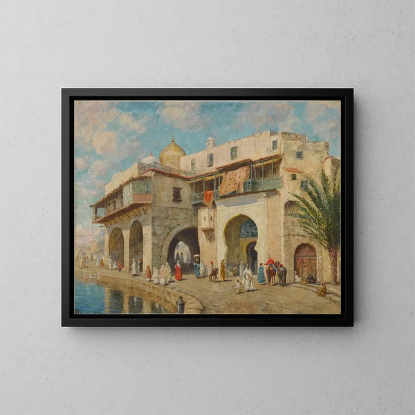 El palacio de los almirantes, puerto de Argel - Addison Thomas Millar — cuadro enmarcado en la pared