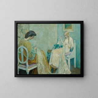 Adele von Finck - Two Ladies Sewing.webp