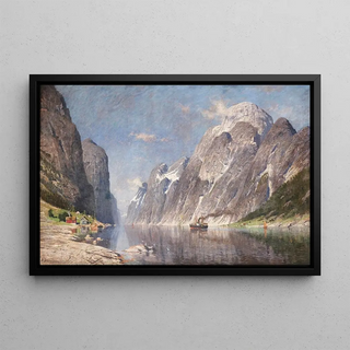 Adelsteen Normann - Boating in a wintery Fjord.webp