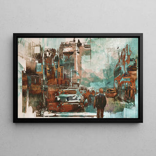 Tableau abstrait - Réminiscence Urbaine