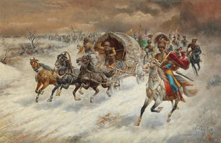 Adolf BaumgartnerStoiloff - A Cossack Caravan In A Winter Landscape.webp