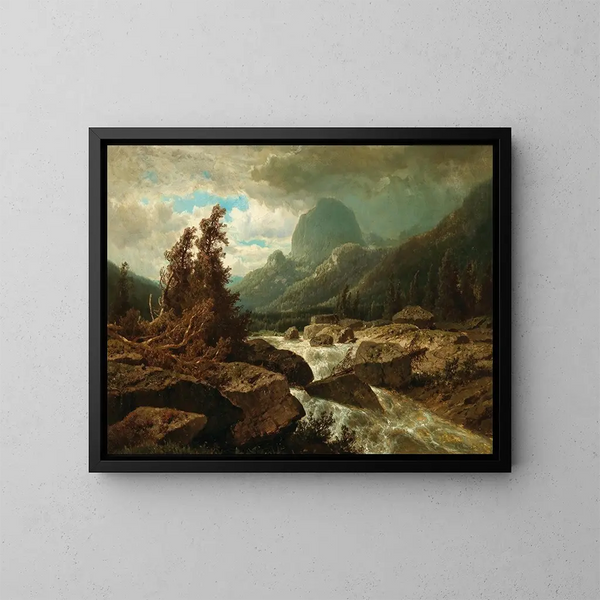 Una vista del lago Hintersee con la montaña Halskopf al fondo - Adolf Chwala — cuadro enmarcado en la pared