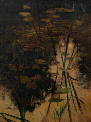 Adolf Ditscheiner - Wasserspiegel eines Teiches mit Pflanzen.webp