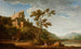 Landscape Painting with Castle Ruins - Adolf Fryderyk Harper — artwork view