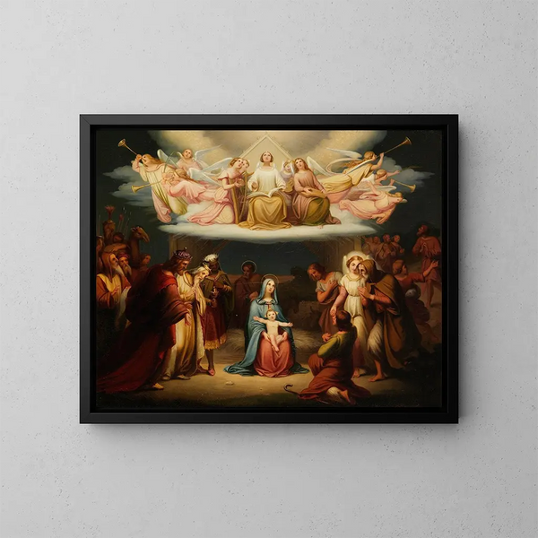 Adoración - Adolf Gottlob Zimmermann — cuadro enmarcado en la pared