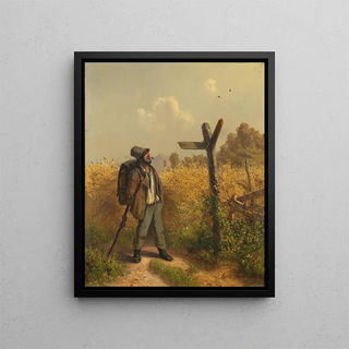 Adolf Heinrich Lier - Der Landstreicher am Wegweiser.webp