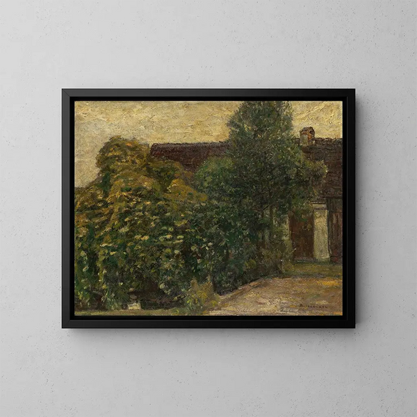 Tronco frente a la casa - Adolf Hölzel — cuadro enmarcado en la pared