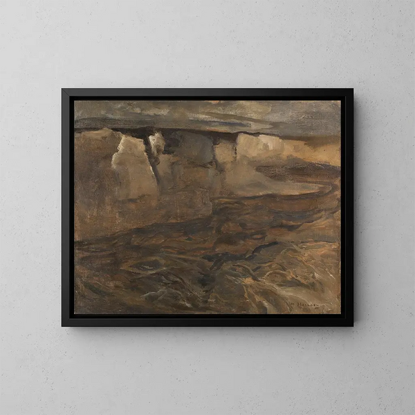 Paisaje de Dachau con roca blanca - Adolf Hölzel — cuadro enmarcado en la pared