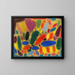 Composición colorida con formas redondas y ovaladas - Adolf Hölzel — cuadro enmarcado en la pared