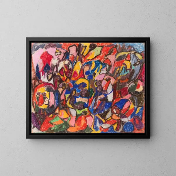 Figuras en un paisaje - Adolf Hölzel — cuadro enmarcado en la pared