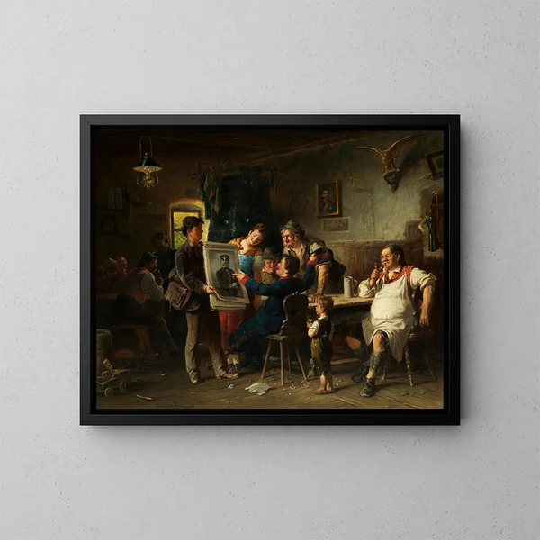 En la posada - Adolf Humborg — cuadro enmarcado en la pared