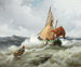 Barco de pesca en un mar agitado - Adolf Kaufmann — vista de la obra