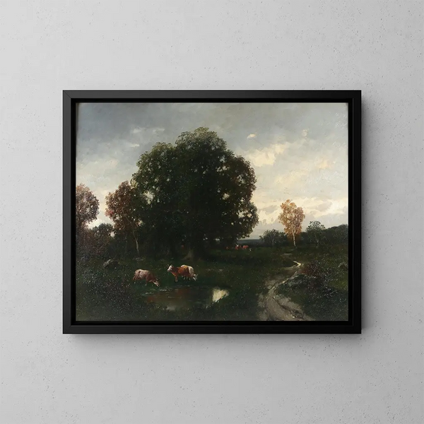 Khe dans le pré - Adolf Kaufmann — cuadro enmarcado en la pared