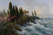 Paisaje mediterráneo con templo antiguo - Adolf Kaufmann — vista de la obra
