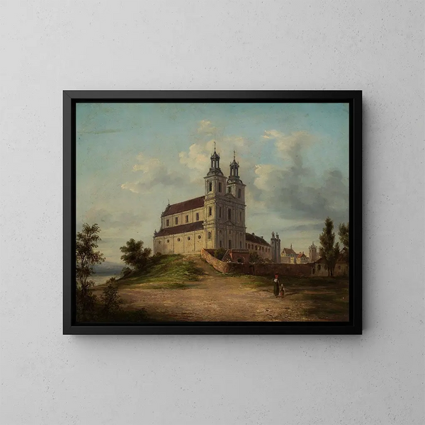 la iglesia y monasterio paulino en Skaka Krakw - Adolf Kozarski — cuadro enmarcado en la pared