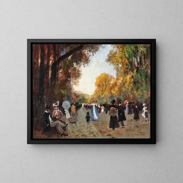 Paseo por el Tiergarten en Berlín - Adolf Leonhard Müller-Cassel — cuadro enmarcado en la pared