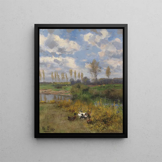 Adolf Lins - Enten am Bach.webp