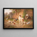 Perro entre las gallinas - Adolf Nowey — cuadro enmarcado en la pared
