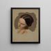 Study of a Woman's Head Portrait - Adolf Schrödter — framed artwork on a wall