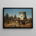 Arabes resting near a marble fountain - Adolf Schreyer — framed artwork on a wall