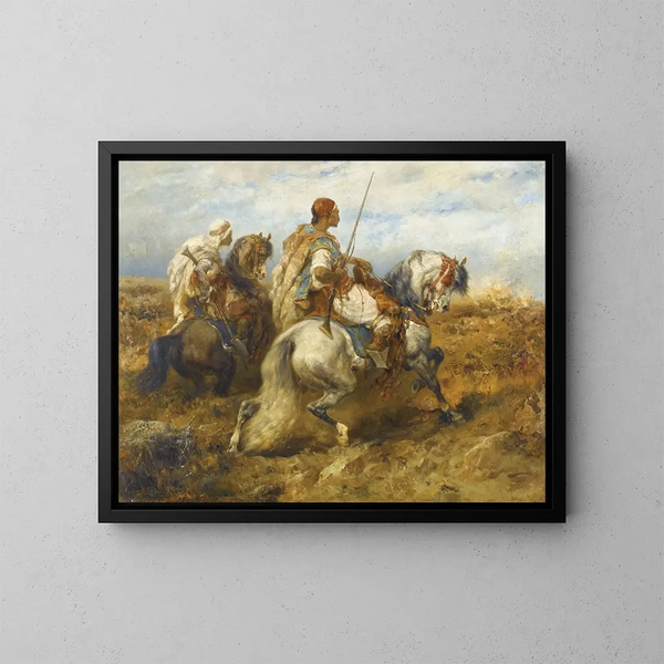 Caballos - Adolf Schreyer — cuadro enmarcado en la pared