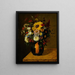 an antique clay vase with flowers - Adolf Senff — framed artwork on a wall